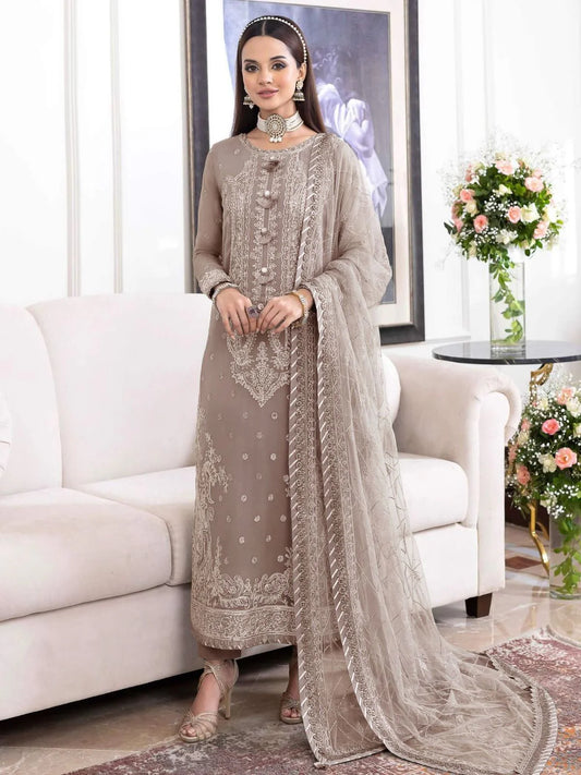 Asim Jofa JHILMIL Embroidered Chiffon Dress