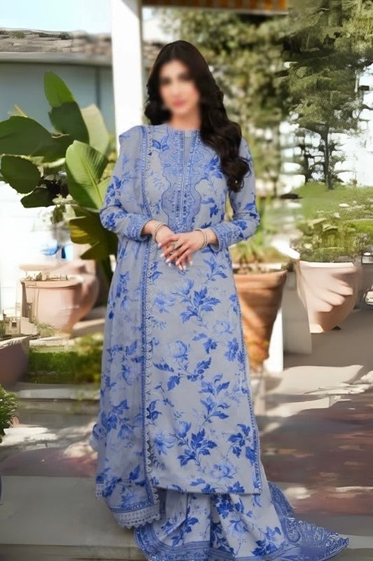 Aneelas Luxury 3Pc Embroidered Lawn Dress