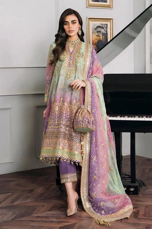 Baroque 3Pcs Hand Embellished Chiffon Embroidered Dress