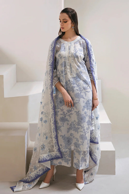 Baroque Swiss Lawn with Embroidered Dupatta | Unstitched
