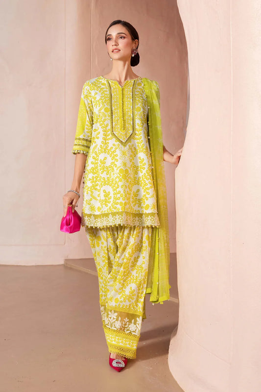 Maria B 3Pcs MPrint Embroidered Lawn Dress