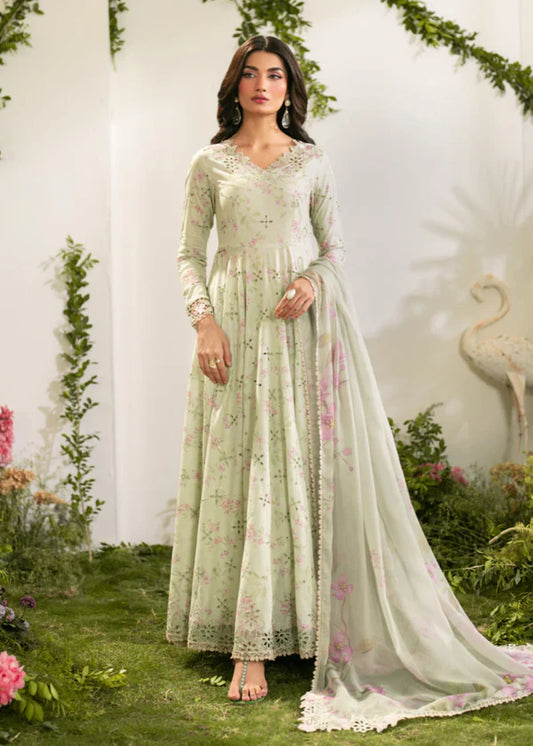 Iznik Green Chickenkari 3Pc Lawn Dress