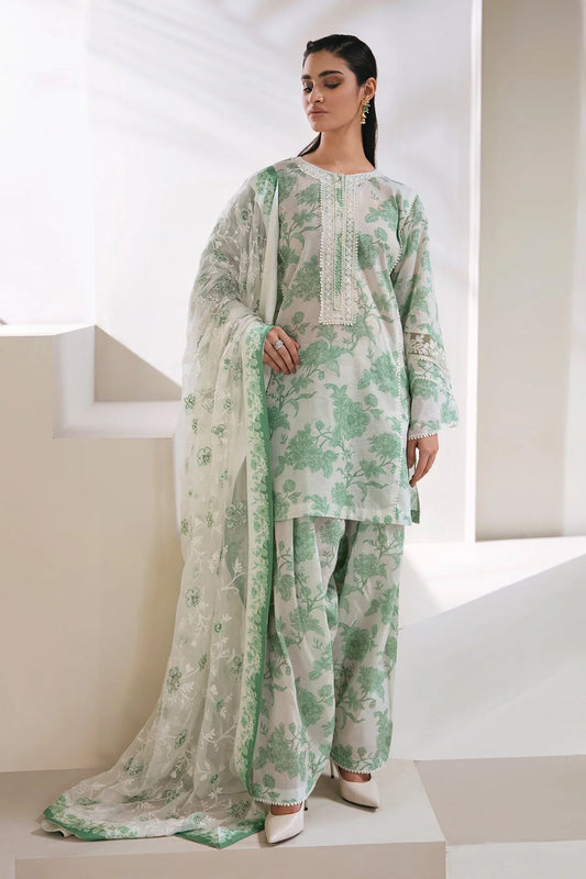 Baroque Swiss Lawn with Embroidered Dupatta | Unstitched