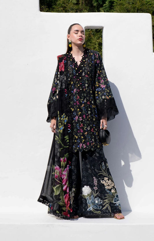 Ajr Couture Chickenkari Lawn Dress | Midnight Flora