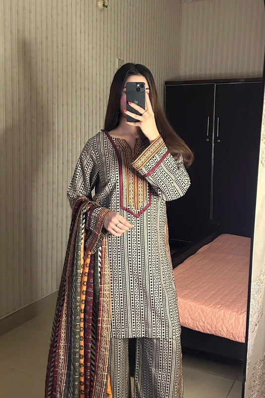 Bin Saeed Printed Lawn Dress Karachi Pose 1