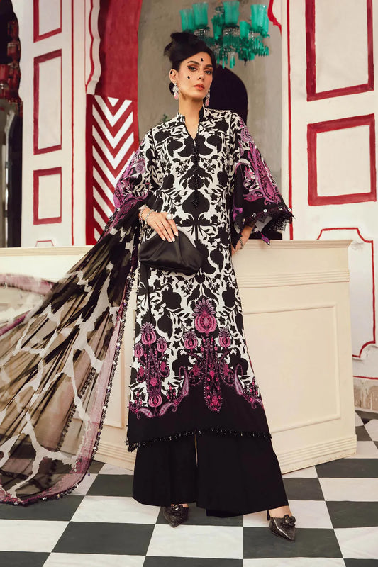 Maria B M Print Embroidered Lawn Dress 2704B