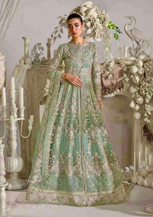 Elaf Organza Hand Made Crystal Work Bridal Frock - Maxi