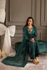 Nureh Luxury Teal Chiffon Sequence Embroidered Dress