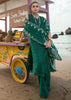 Crimson 3Pcs Green Lawn Chickenkari Dress