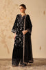 Baroque Black Velvet Embroidered Dress with Embroidered Trouser