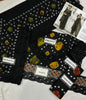 Aneela Black 3Pc Embroidered Chundri Lawn Dress