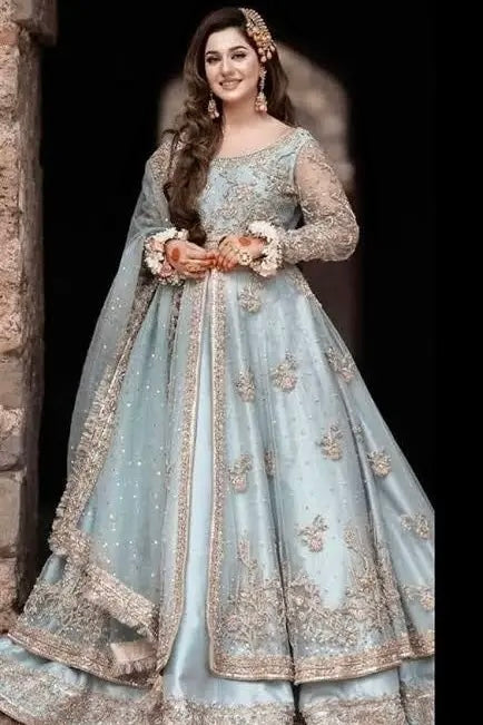 Kashee Bridal Net Embroidered & Hand Embellished Gharara - Sharara