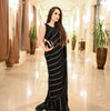 Maryam Nafees Black Chiffon Saree