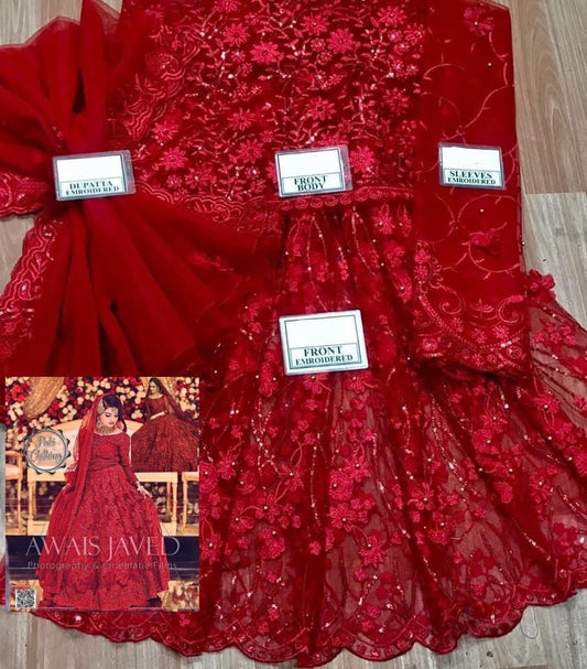 Mariam & Maria Red Net Frock