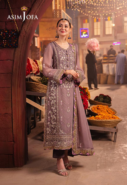 Asim Jofa Chiffon Embroidered Dress