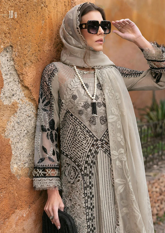 Maria B Luxury Chickenkari Lawn Dress | Necklace Included