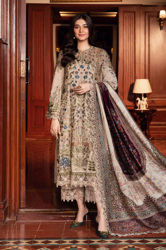 Maria B M Print Lawn Embroidered Dress