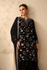 Baroque Black Velvet Embroidered Dress with Embroidered Trouser