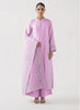 Agha Noor Lava Silk Embroidered Suit with Organza Dupatta - Elegant Lavender