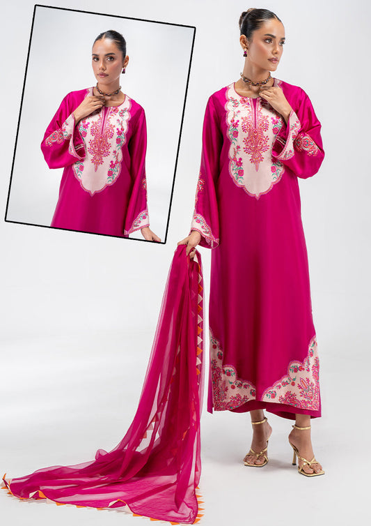 Lulusar 3Pc Digital Shamooz Silk Dress