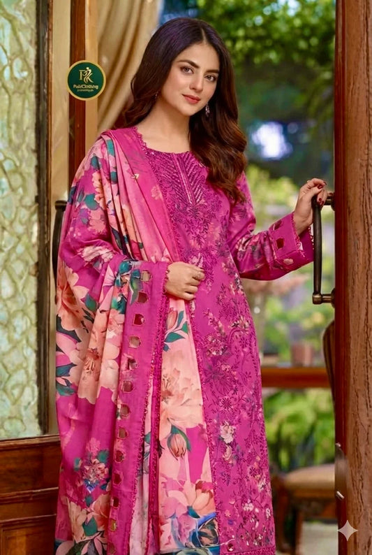 Aneelas 3Pc Embroidered Lawn Dress