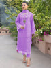 Kahf Purple Lawn Chickenkari Dress