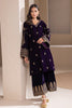 Baroque Purple Embroidered Velvet Dress