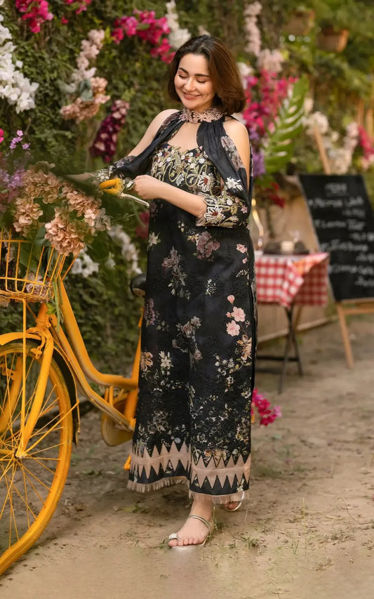 Asifa & Nabeel Embroidered  Chickenkari Lawn Dress