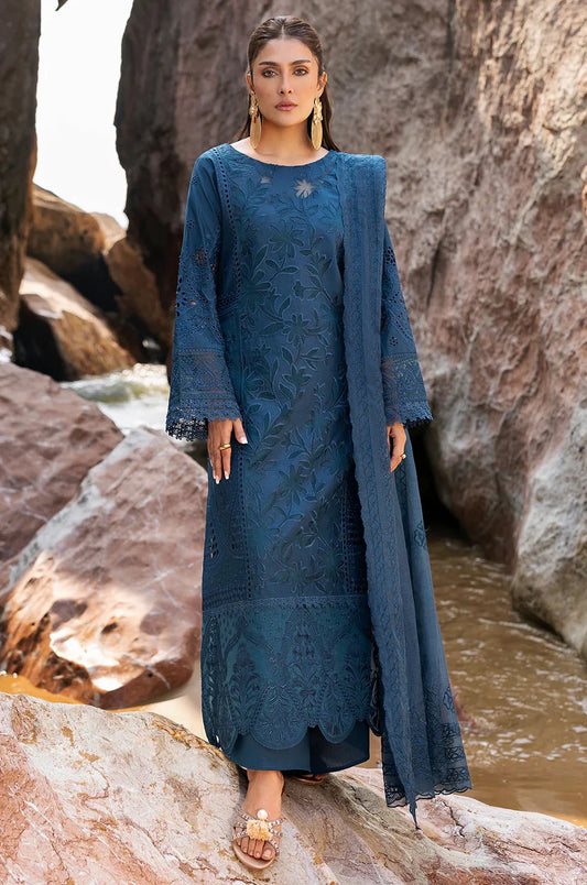 Mahnur Laser Work Luxury Lawn Embroidered Dress