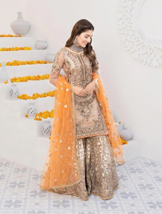 Faiza Saqalain 4Pcs Maysoori Gharara