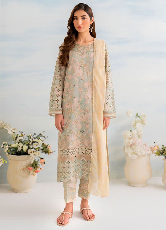 Iznik 3Pcs Embroidered Chickenkari Lawn Dress