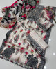 Cross Stitch 3Pc Digital Shamooz Silk Dress