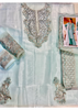 Ajr Couture Luxury Sheesha Silk Embroidered Dress - Mint