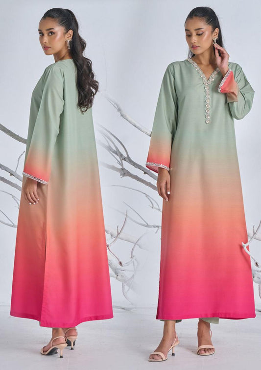 Lulusar 3 Piece Digital Shamooz Silk Dress