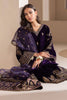 Baroque Purple Embroidered Velvet Dress