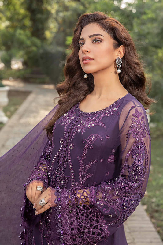 Maria B 3Pcs Premium Chiffon Embroidered Dress
