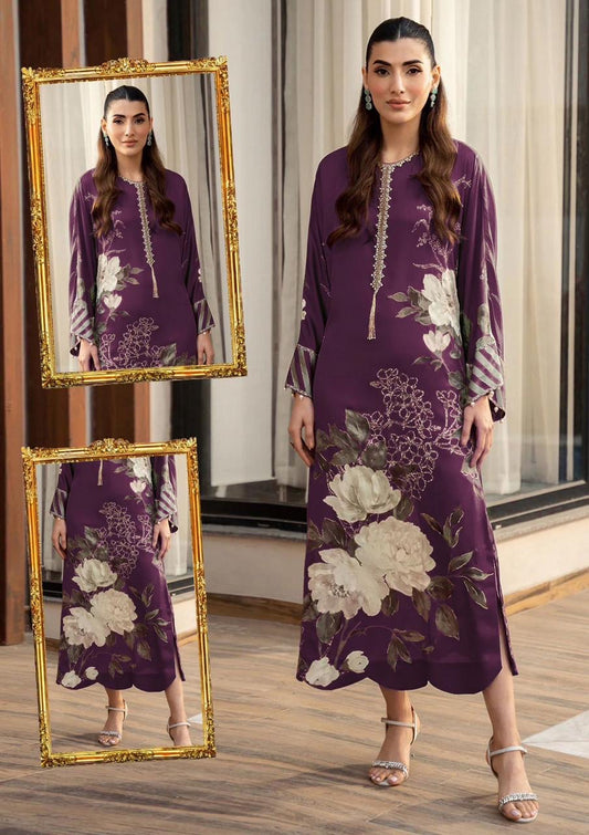 Lulusar 3Pcs Hand Embellished Digital Shamoz Silk Collection