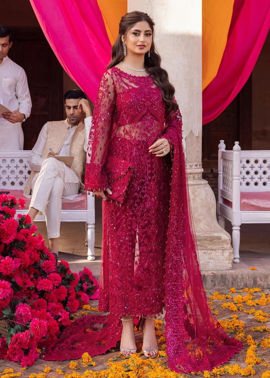 Kanwal Malik 3Pcs Embroidered Net Dress | Unstitched