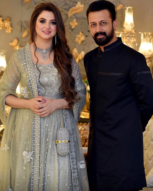 Atif Aslam Bridal Net Frock