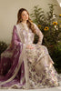 Detailed view of printed dupatta and embroidered fabric border from Nureh 3Pcs lawn collection⁠
