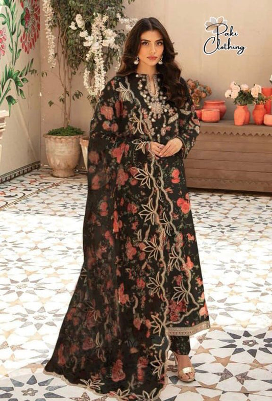 Vaniya Black Digital Swiss Lawn Dres