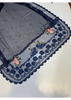 Elaf Navy Blue Laserwork Chickenkari Lawn Dress