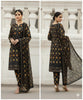 Aneela Black 3Pc Embroidered Chundri Lawn Dress