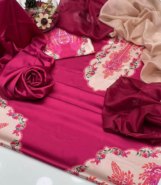 Lulusar 3Pc Digital Shamooz Silk Dress