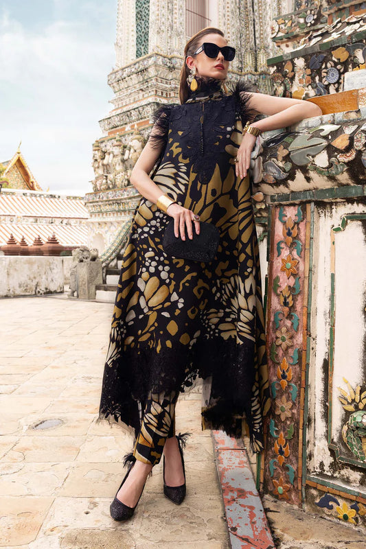 Maria B MPrint Butterfly Embroidered Lawn Dress DL126