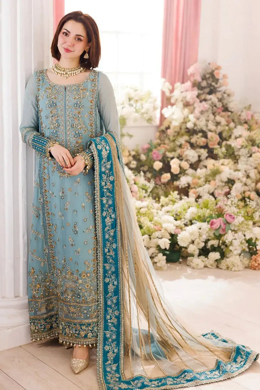 Charizma Dastan-e-Jashan Chiffon Dress Hania Amir green suit
