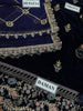 Emaan Adeel | Embroidered Velvet Formal - Micro 9000 - Navy Blue