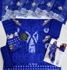 Monaco By Parishay Blue Luxury Chickenkari Lawn Dress