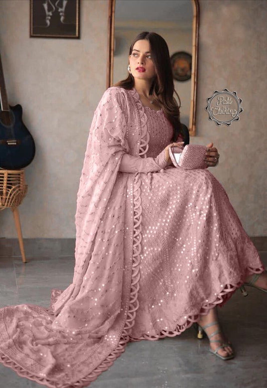 Asim Jofa 9MM Pink Chiffon Frock