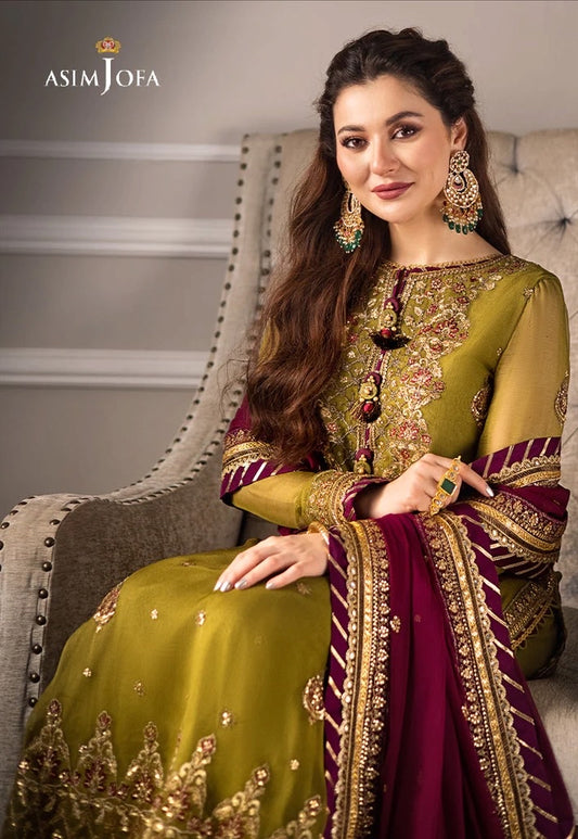 Asim Jofa Yellow Chiffon Dress